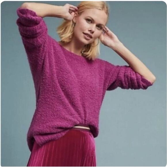 Sleeping On Snow Anthro Merino Wool Alpaca Blend Cozy Soft Sweater Small Winter - Picture 1 of 9